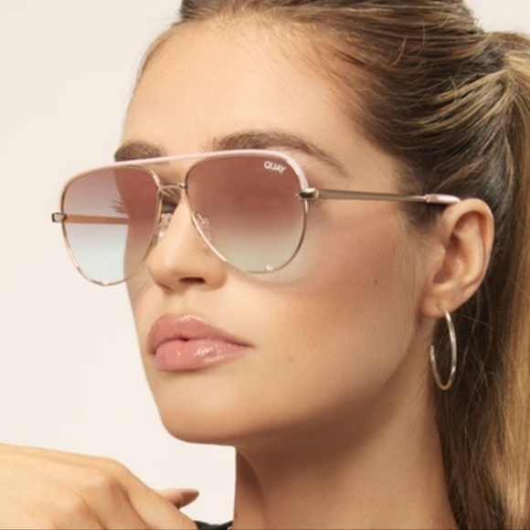 Quay Australia Accessories - Quay Australia High Key Medium Brown & Gold Fade Polarized Sunglasses